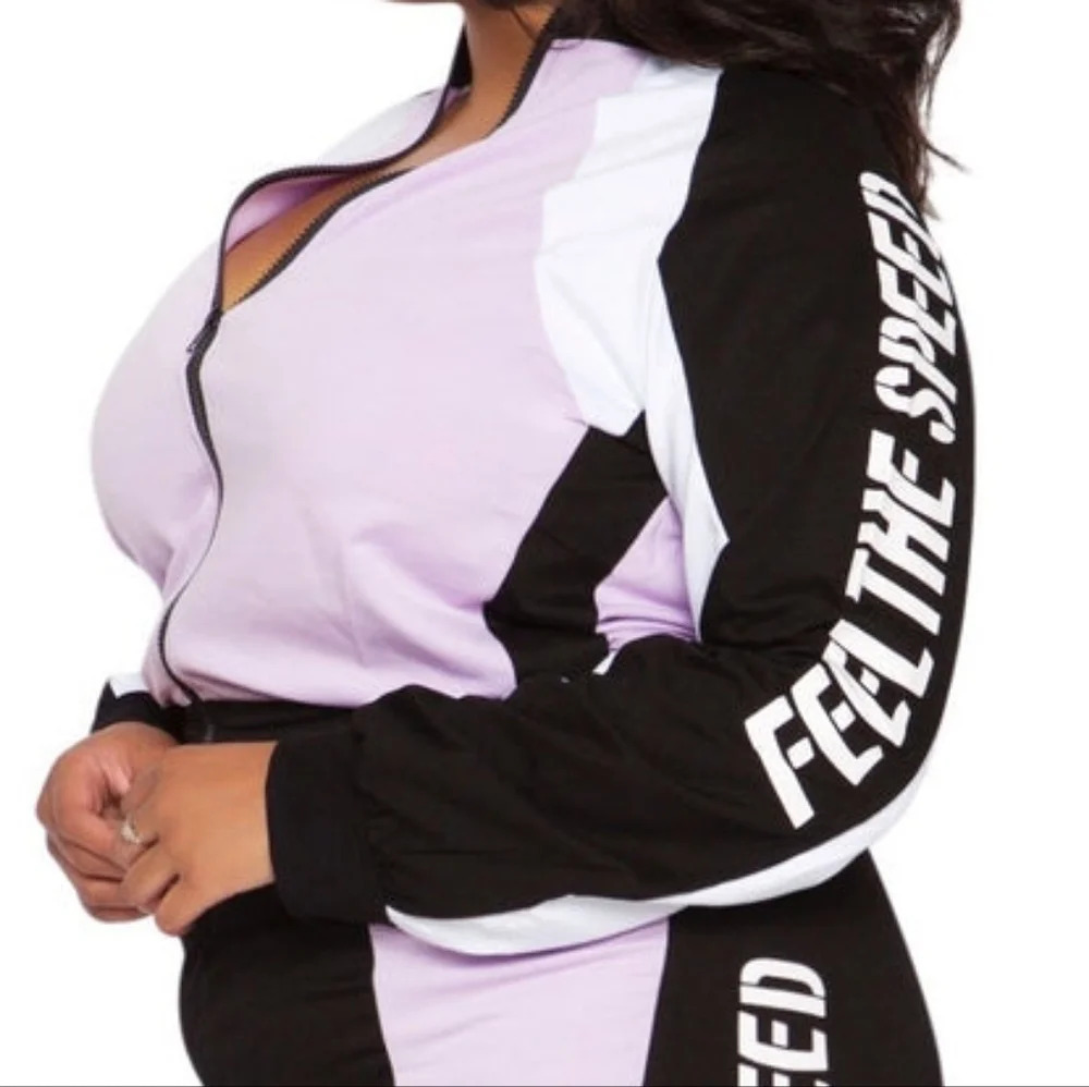 Feel the Speed Mini Jacket PLUS SIZE - Lavender (Size 2XL)